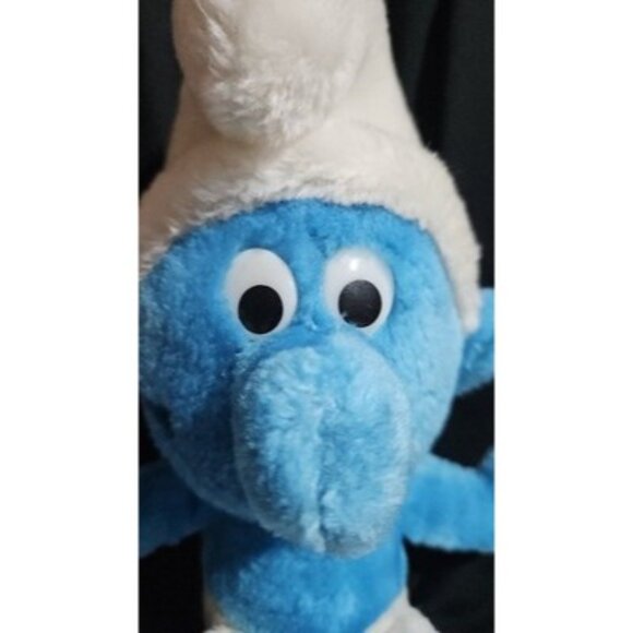 Vintage Smurf Plush Peyo 1979 Wallace Berrie 12" Stuffed Toy Sitting Blue White - Picture 3 of 8